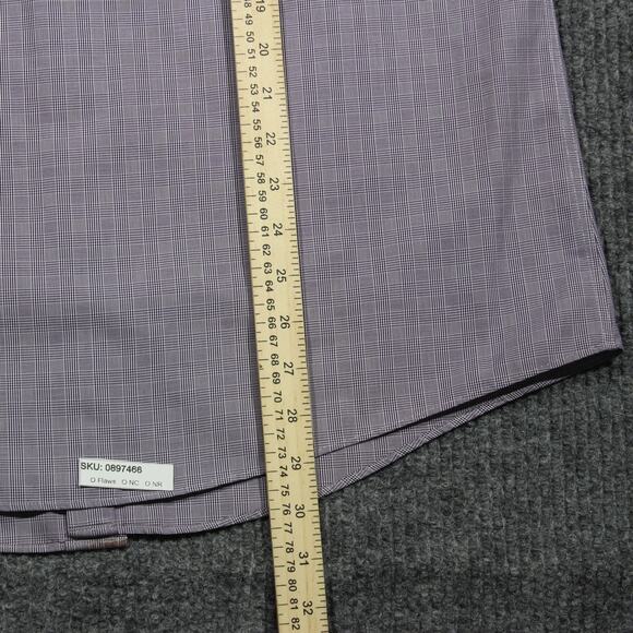 Vintage Brooks Brothers Button Down Shirt Mens 16 4/5 Purple Graph Check Plaid - Picture 7 of 7